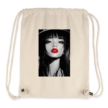 Red Lips Gothic Portrait - Stanley/Stella Recycled Gym Bag - natural - Front