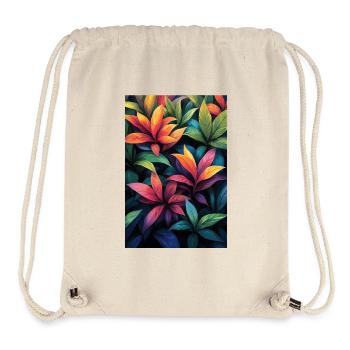 Neonfarbene Tropenblätter Muster - Stanley/Stella recycelter Gym Bag - Naturweiß - Vorne