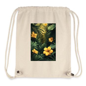 Tropical flowers in the leaf forest - Stanley/Stella Recycled Gym Bag - natural - Front