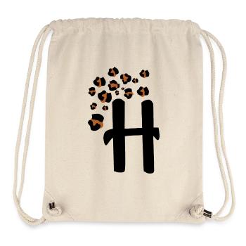 Buchstabe h Leopardenmuster - Stanley/Stella recycelter Gym Bag - Naturweiß - Vorne