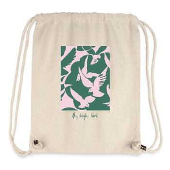 Fly High, Bird – Design d’oiseau élégant - Sac à cordon recyclé Stanley/Stella - blanc naturel - Devant