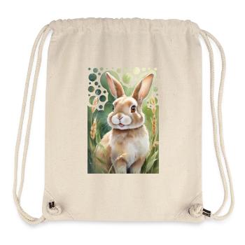Cuddly Bunny on the Meadow Modern Style Painting - Stanley/Stella Recycled Gym Bag - natural - Front