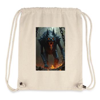 Amun-Heh, goldener Gott der Ewigkeit, sitzt auf einem Kosmos - Stanley/Stella recycelter Gym Bag - Naturweiß - Vorne