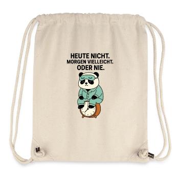 Panda en pyjama avec un réveil - Sac à cordon recyclé Stanley/Stella - blanc naturel - Devant