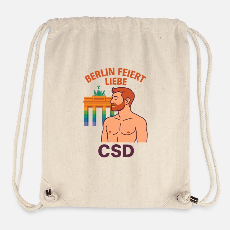 Berlin feiert Liebe CSD Mann - Stanley/Stella recycelter Gym Bag - Naturweiß