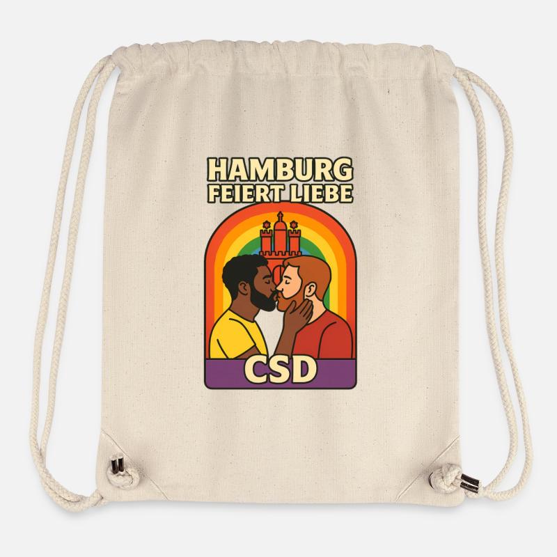 Hambourg célèbre l’amour des hommes CSD - Sac à cordon recyclé Stanley/Stella - blanc naturel