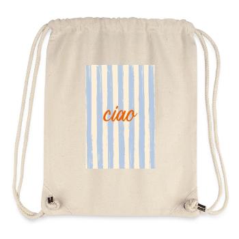 Ciao blau gestreift - Stanley/Stella recycelter Gym Bag - Naturweiß - Vorne
