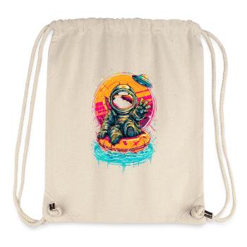 Floating Astronaut with Donut Ring – Neon Space Su - Stanley/Stella Recycled Gym Bag - natural - Front