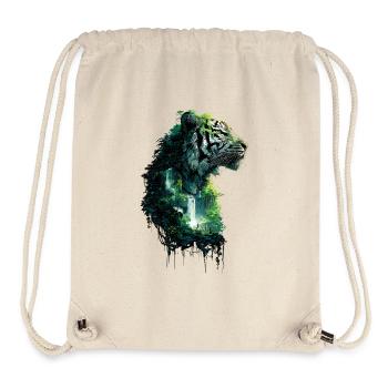 Tigre de Jungle Double Exposition Art Animalier - Sac à cordon recyclé Stanley/Stella - blanc naturel - Devant