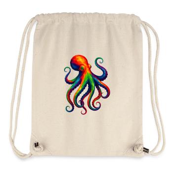 WPAP Stil Polygon Tiere - Krake Oktopus - Stanley/Stella recycelter Gym Bag - Naturweiß - Vorne