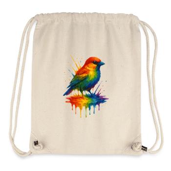 Moineau arc-en-ciel d’Ulm - Sac à cordon recyclé Stanley/Stella - blanc naturel - Devant