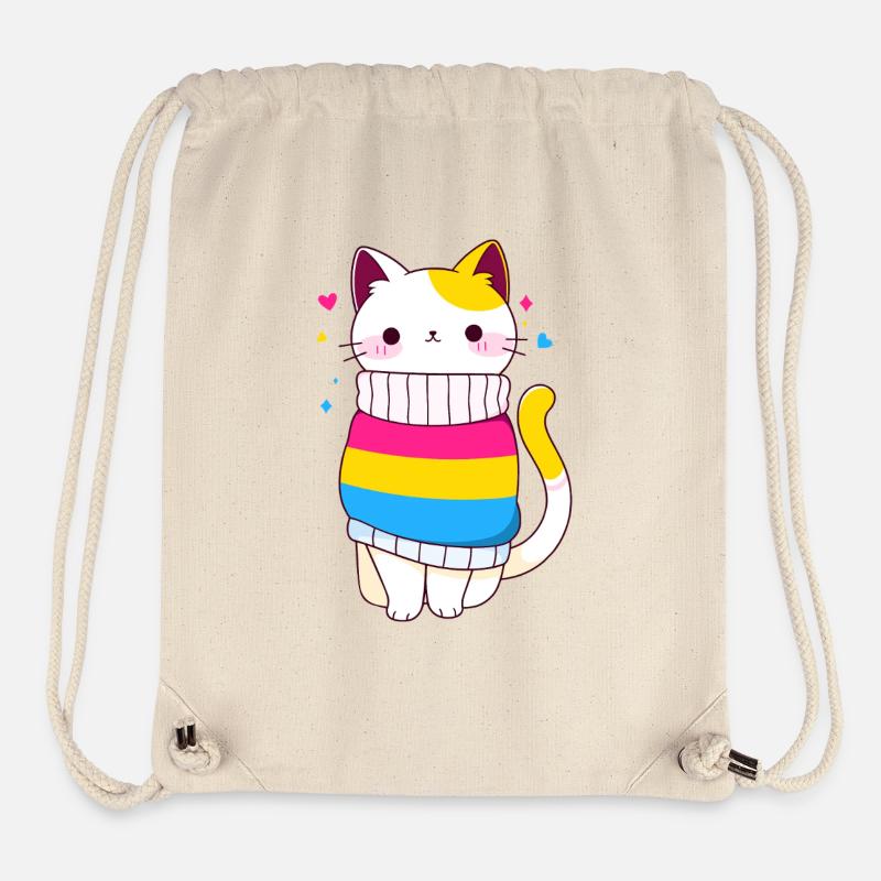 Pansexual Cat LGBTQ+ Pride CSD Queer Pride - Stanley/Stella Recycled Gym Bag - natural