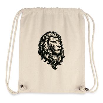 Heraldic Lion Head Vintage Linocut Style - Stanley/Stella Recycled Gym Bag - natural - Front