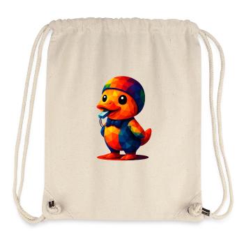WPAP Polygon Kawaii Animals Style Baby Duck Trainer - Stanley/Stella Recycled Gym Bag - natural - Front