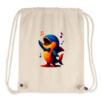 WPAP Polygon Kawaii Stil Tiere Baby Wal Sänger - Stanley/Stella recycelter Gym Bag - Naturweiß - Vorne