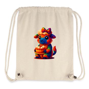 WPAP Polygon Kawaii Style Animals Baby Sheep (Lamb) - Stanley/Stella Recycled Gym Bag - natural - Front