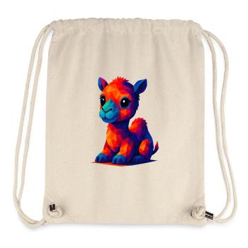 WPAP Polygon Kawaii Tiere Stil Baby Kamel Dromedar - Stanley/Stella recycelter Gym Bag - Naturweiß - Vorne
