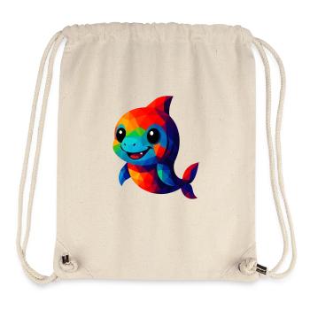 WPAP Polygon Kawaii Stil Tiere Baby Hai - Stanley/Stella recycelter Gym Bag - Naturweiß - Vorne