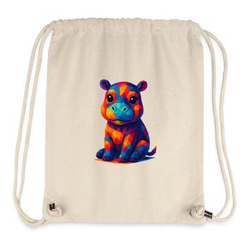 WPAP Polygon Kawaii Style Baby Hippo Hippo - Stanley/Stella Recycled Gym Bag - natural - Front