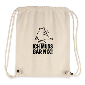 Chat paresseux, je n’ai pas à faire un doigt d’honneur à quoi que ce soit - Sac à cordon recyclé Stanley/Stella - blanc naturel - Devant