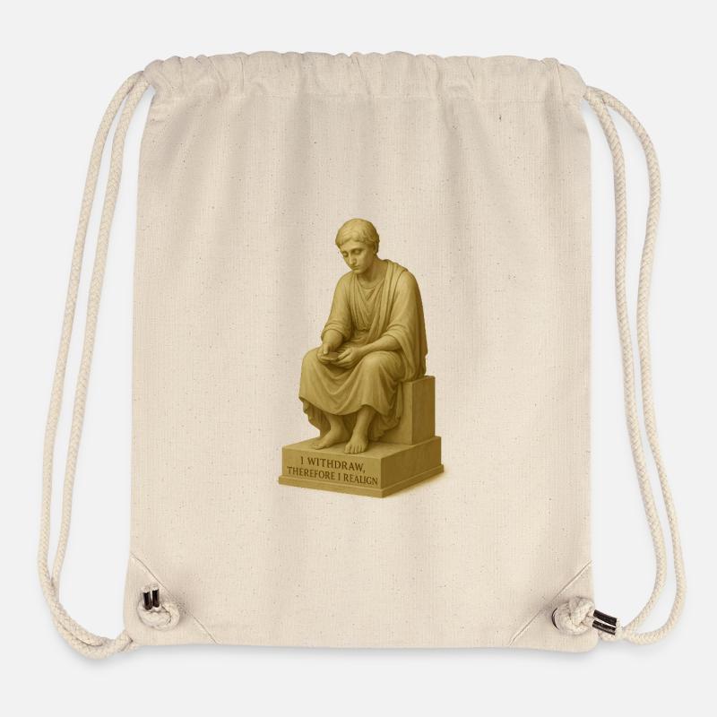 Sculpture de penseur réfléchi - Sac à cordon recyclé Stanley/Stella - blanc naturel