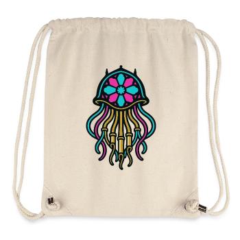 Neon-Qualle im Mandala-Stil - Stanley/Stella recycelter Gym Bag - Naturweiß - Vorne