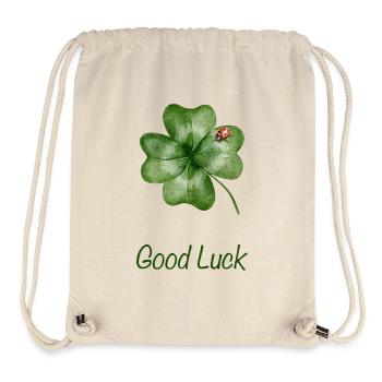 Good Luck – Kleeblatt mit Marienkäfer - Stanley/Stella recycelter Gym Bag - Naturweiß - Vorne