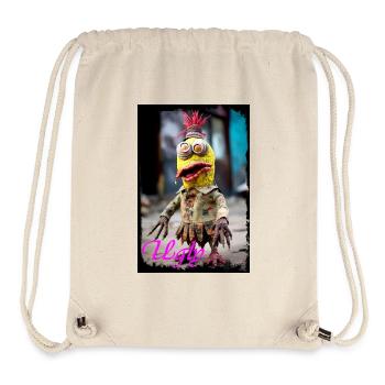 Illustration de poupée expressive représentant un personnage poubelle - Sac à cordon recyclé Stanley/Stella - blanc naturel - Devant