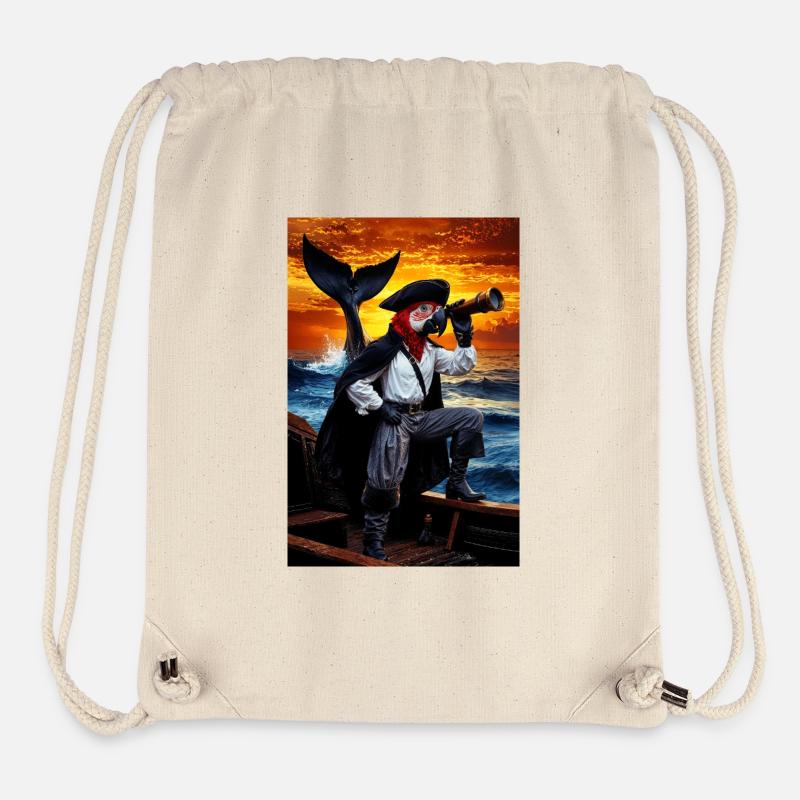 Pirate Humanoid Parrot - Stanley/Stella Recycled Gym Bag - natural