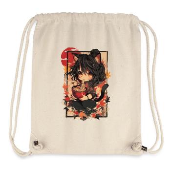 Katzenmädchen Ramen Herbst - Stanley/Stella recycelter Gym Bag - Naturweiß - Vorne