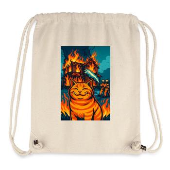 Lustige orangefarbene Katze, Feuerwache katzenartiges Inferno - Stanley/Stella recycelter Gym Bag - Naturweiß - Vorne