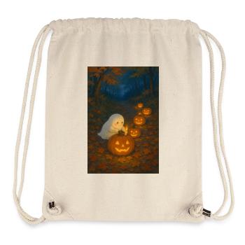 Halloween fantôme mignon - Sac à cordon recyclé Stanley/Stella - blanc naturel - Devant