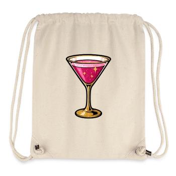 Glitzer Pink Cocktailglas Illustration - Stanley/Stella recycelter Gym Bag - Naturweiß - Vorne