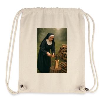 Nun chops wood - Stanley/Stella Recycled Gym Bag - natural - Front