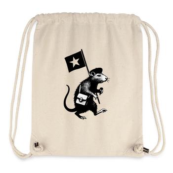 Maus mit Schulranzen Schwarz-Weiss - Stanley/Stella recycelter Gym Bag - Naturweiß - Vorne