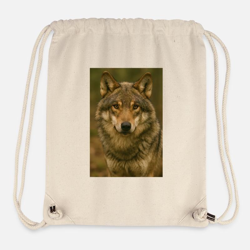 Animal, loup - Sac à cordon recyclé Stanley/Stella - blanc naturel
