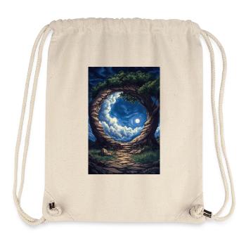 Illustration of a fantasy landscape - Sac à cordon recyclé Stanley/Stella - blanc naturel - Devant