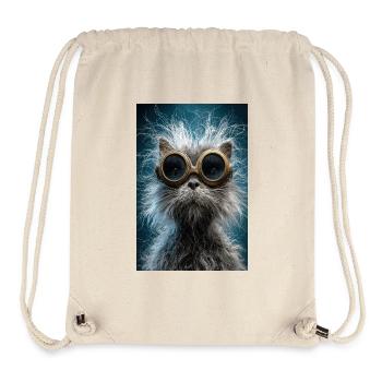 Steampunk Katzenbrille - Stanley/Stella recycelter Gym Bag - Naturweiß - Vorne