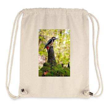 Crimson Crest Woodpecker Forest - Stanley/Stella Recycled Gym Bag - natural - Front