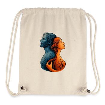Paar Wasser und Feuer umschlugen mit Baumwurzeln - Stanley/Stella recycelter Gym Bag - Naturweiß - Vorne