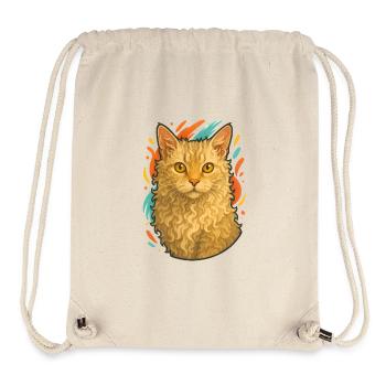 LaPerm cat with vibrant background - Stanley/Stella Recycled Gym Bag - natural - Front