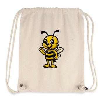 Kindermotiv: Niedliche Honigbiene Cartoon - Stanley/Stella recycelter Gym Bag - Naturweiß - Vorne