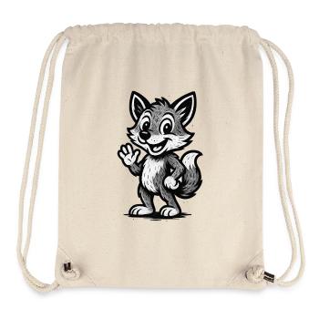 Children's motif: Waving fox wolf - Stanley/Stella Recycled Gym Bag - natural - Front