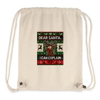 Dear Santa I Can Explain - Stanley/Stella recycelter Gym Bag - Naturweiß - Vorne