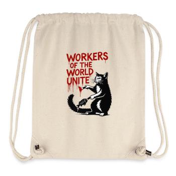 Katze und rote Typografie - Stanley/Stella recycelter Gym Bag - Naturweiß - Vorne