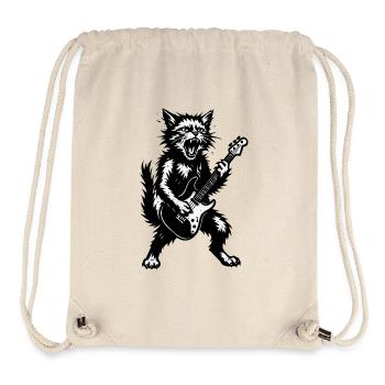 Cat Rock Guitarist - Stanley/Stella Recycled Gym Bag - natural - Front