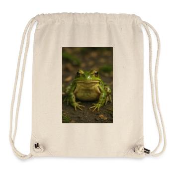 Green Frog Close Up Nature - Stanley/Stella Recycled Gym Bag - natural - Front