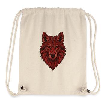 Roter Geometrischer Wolf - Stanley/Stella recycelter Gym Bag - Naturweiß - Vorne