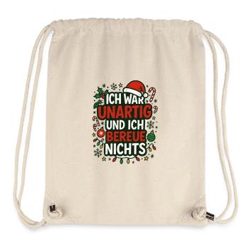 Vilain et je ne regrette rien – dire Noël - Sac à cordon recyclé Stanley/Stella - blanc naturel - Devant