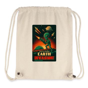Alien Earth Invasion RetroPoster - Stanley/Stella Recycled Gym Bag - natural - Front